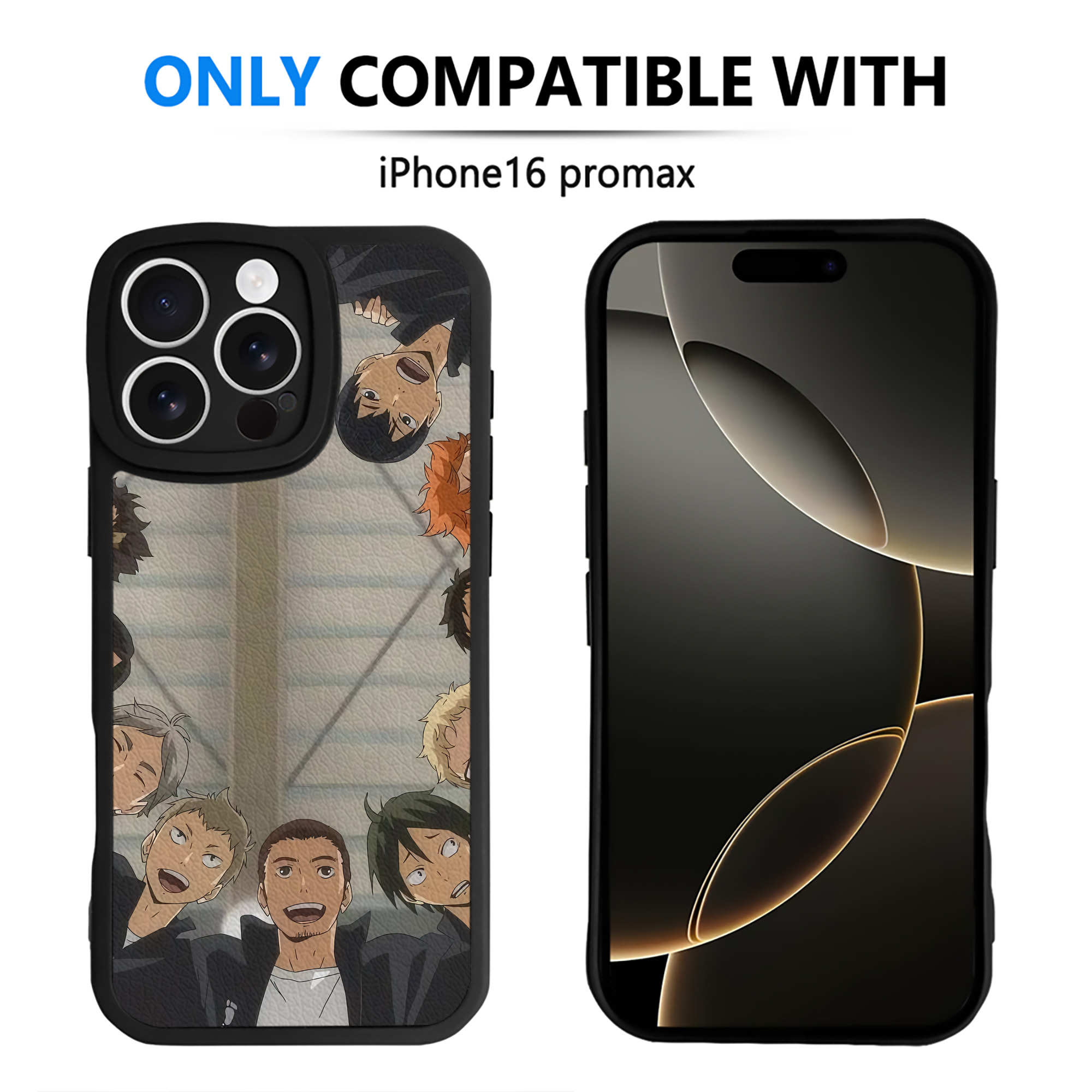 （画像用） ハイキュー!! Haikyu!! 【iPhone 16シリーズ対応】シリコンスマホケース（レザー調） 材質：シリコン